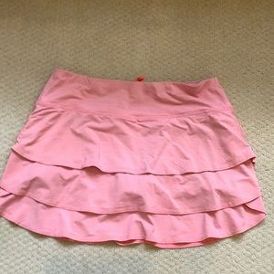 Athleta Dot Stripe Swagger Skort - coral reef